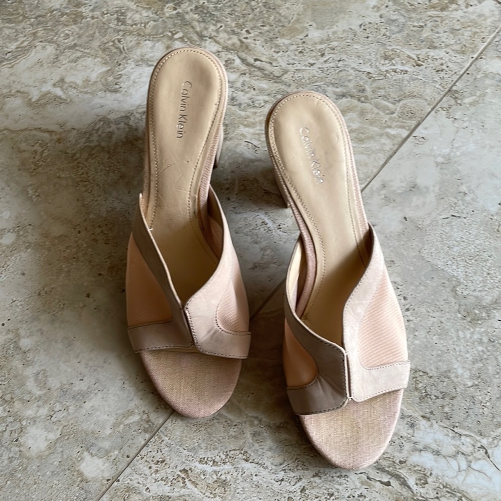 Beige Calvin Klein Mules